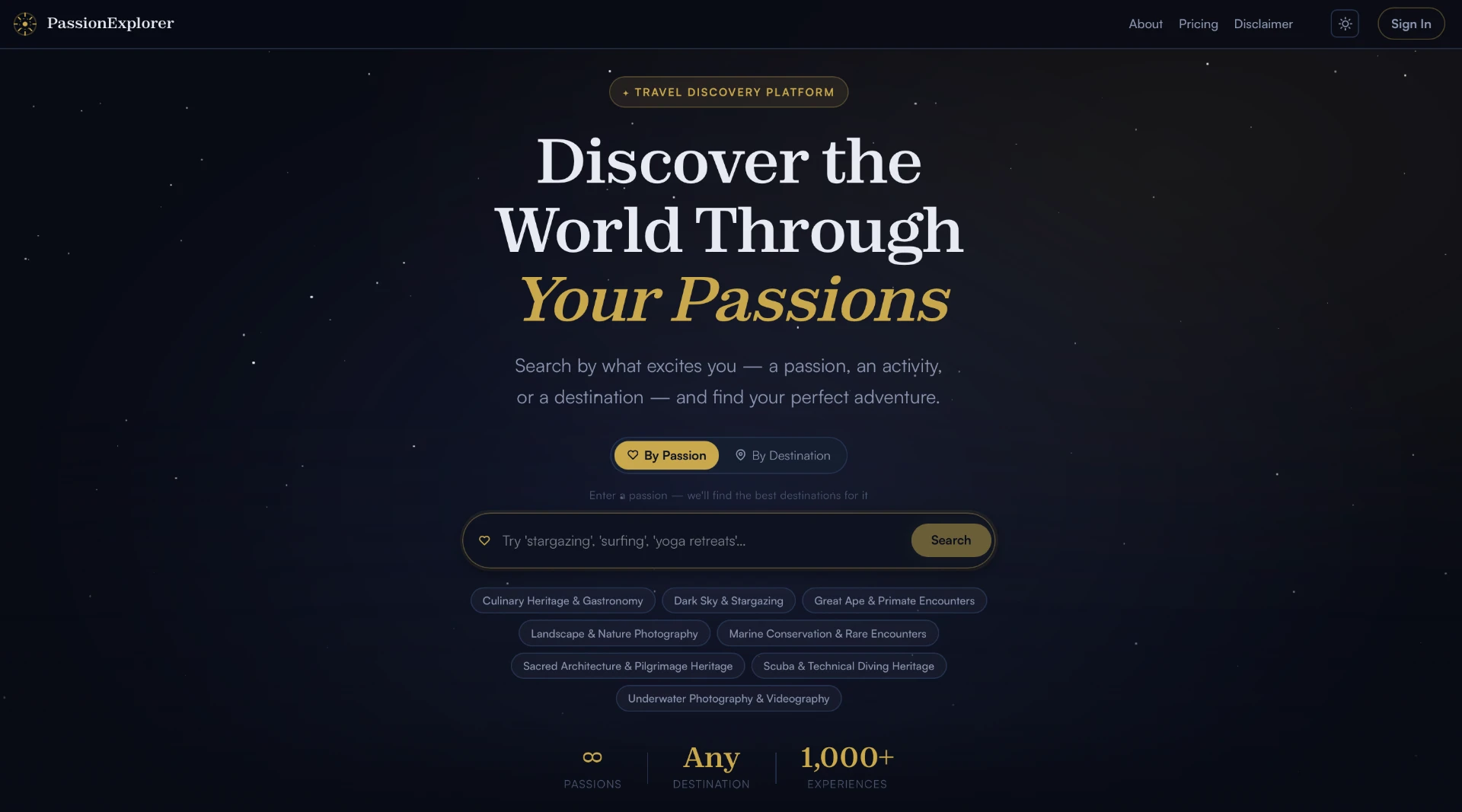 Discover the world through your passions